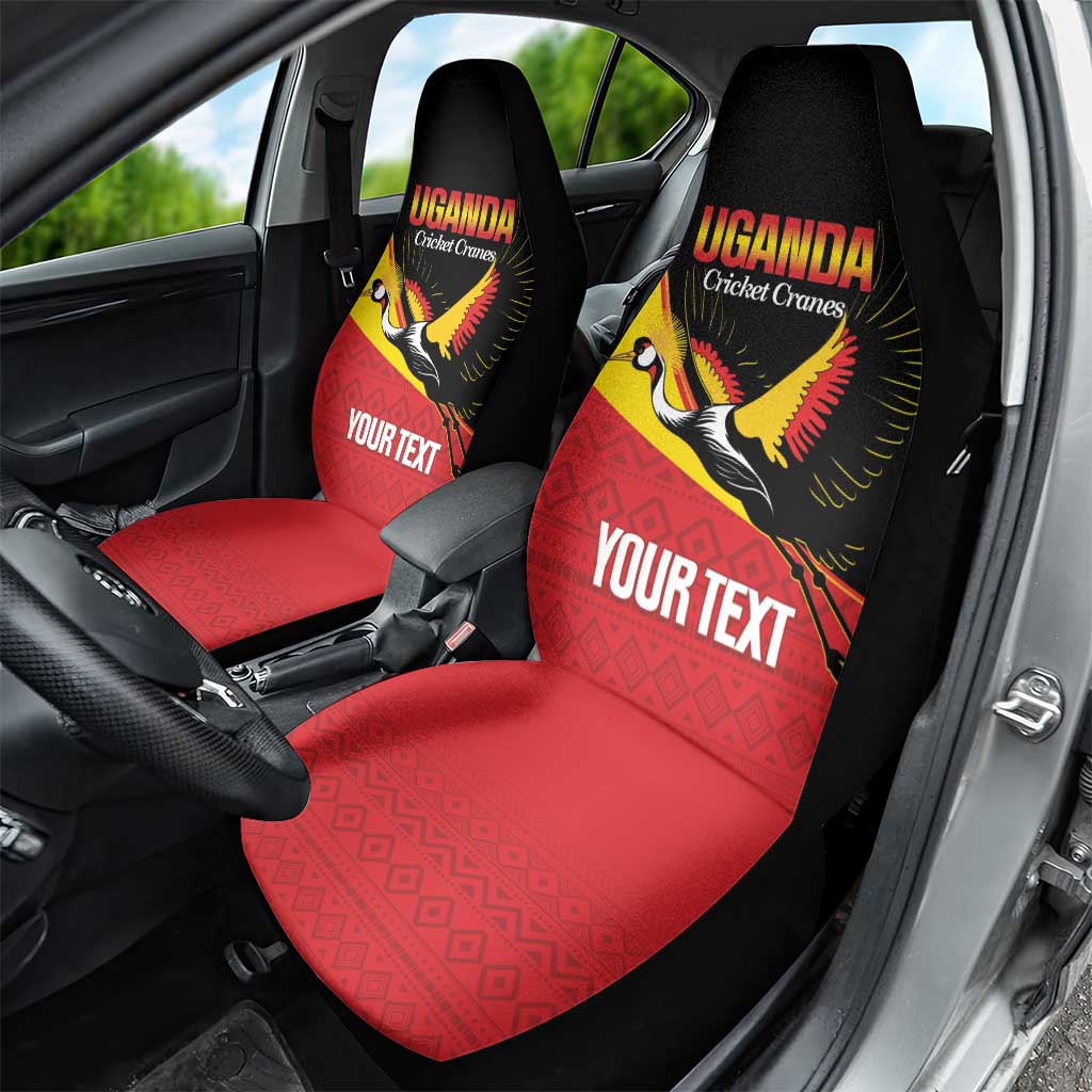 Custom Uganda Cricket Car Seat Cover Go Cranes African Pattern - Wonder Print Shop