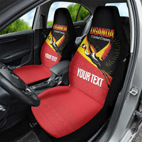 Custom Uganda Cricket Car Seat Cover Go Cranes African Pattern - Wonder Print Shop