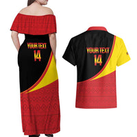 Custom Uganda Cricket Couples Matching Off Shoulder Maxi Dress and Hawaiian Shirt Go Cranes African Pattern - Wonder Print Shop