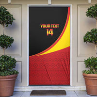 Custom Uganda Cricket Door Cover Go Cranes African Pattern - Wonder Print Shop