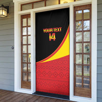 Custom Uganda Cricket Door Cover Go Cranes African Pattern - Wonder Print Shop