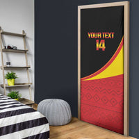 Custom Uganda Cricket Door Cover Go Cranes African Pattern - Wonder Print Shop