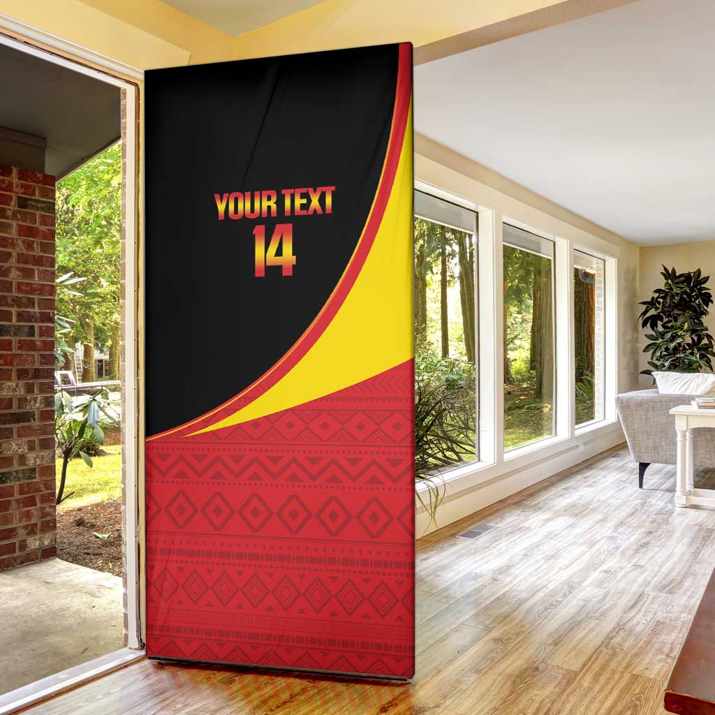 Custom Uganda Cricket Door Cover Go Cranes African Pattern - Wonder Print Shop