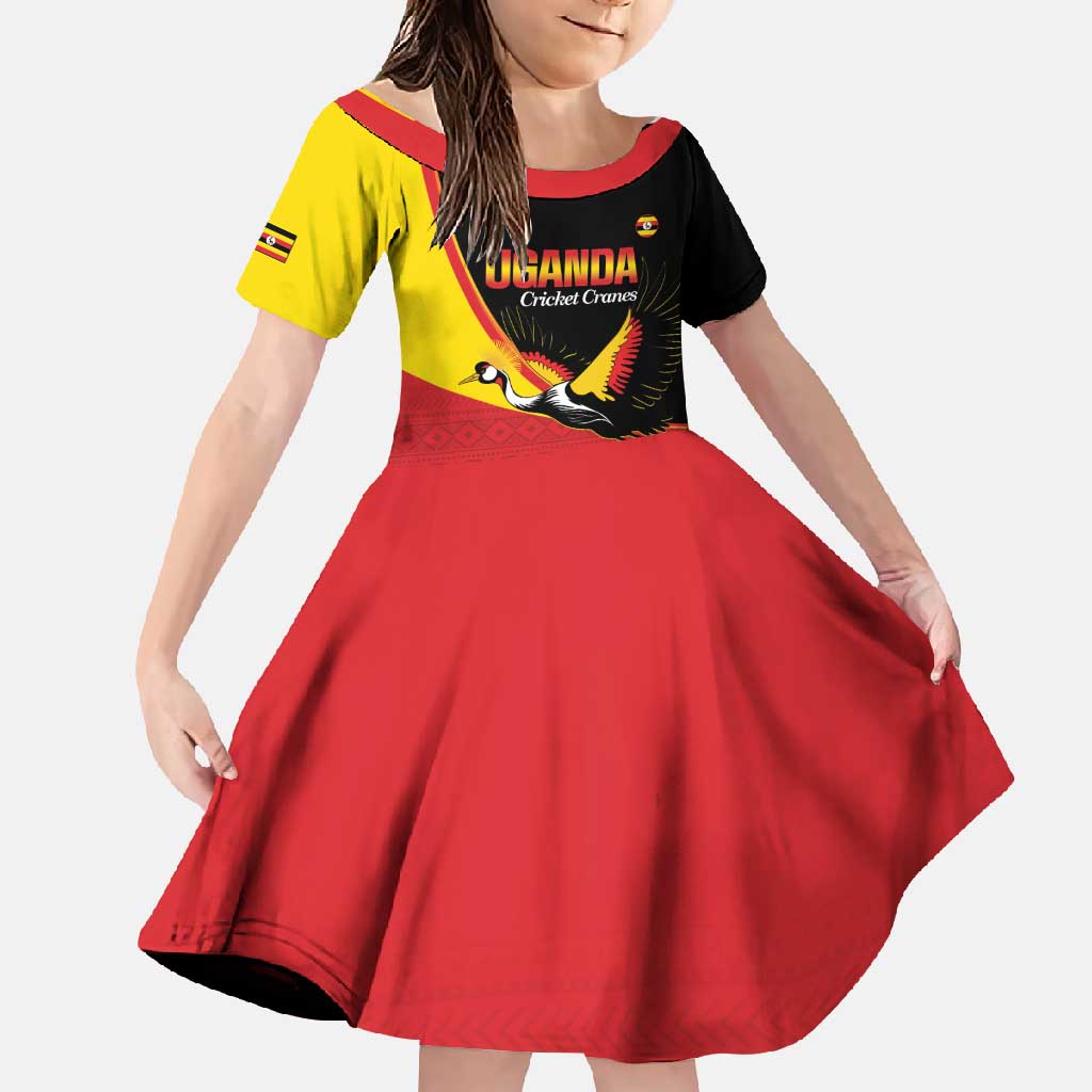 Custom Uganda Cricket Family Matching Mermaid Dress and Hawaiian Shirt Go Cranes African Pattern - Wonder Print Shop