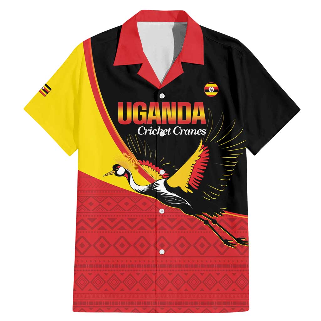 Custom Uganda Cricket Family Matching Mermaid Dress and Hawaiian Shirt Go Cranes African Pattern - Wonder Print Shop