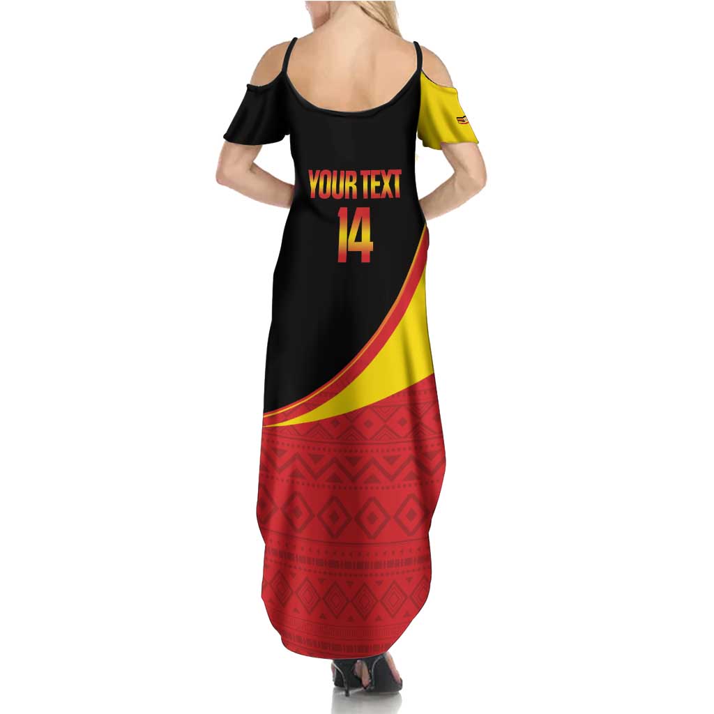 Custom Uganda Cricket Family Matching Summer Maxi Dress and Hawaiian Shirt Go Cranes African Pattern - Wonder Print Shop