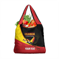Custom Uganda Cricket Grocery Bag Go Cranes African Pattern - Wonder Print Shop
