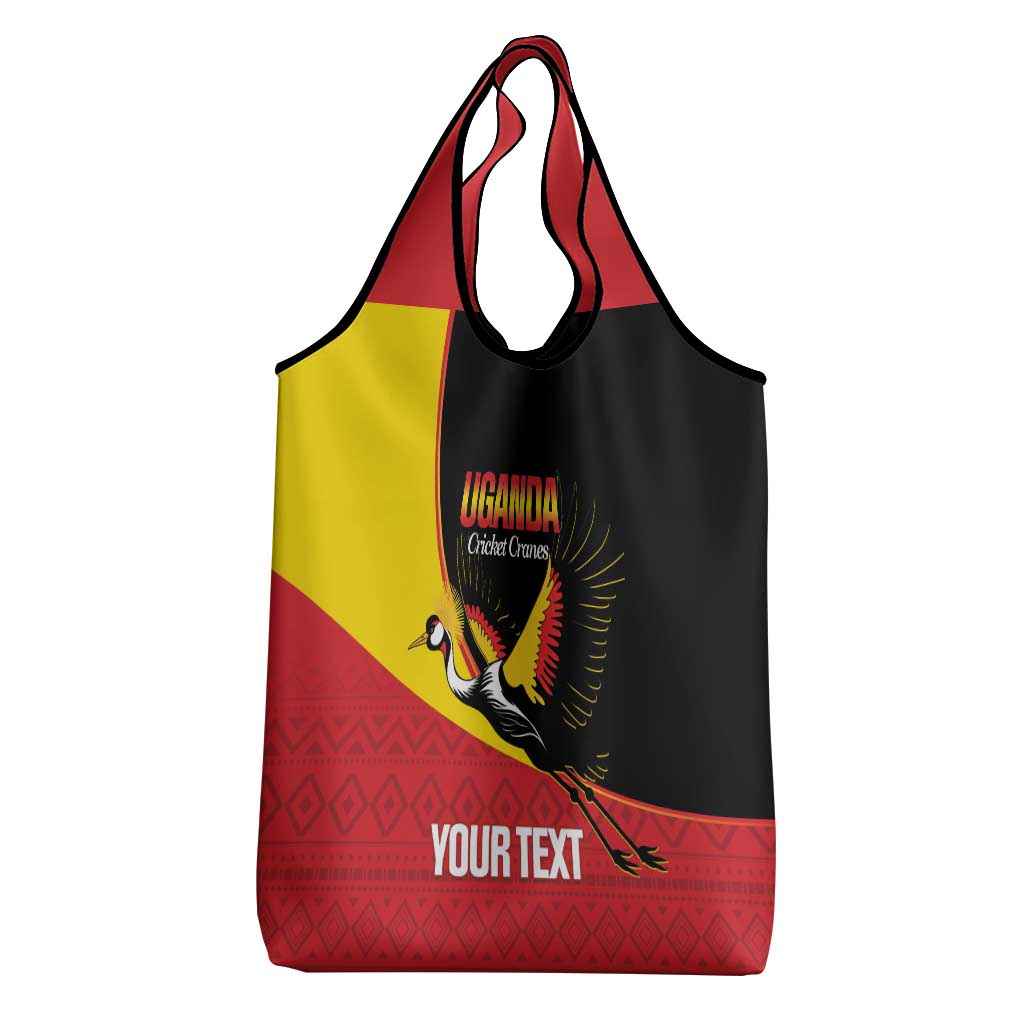 Custom Uganda Cricket Grocery Bag Go Cranes African Pattern - Wonder Print Shop