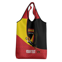 Custom Uganda Cricket Grocery Bag Go Cranes African Pattern - Wonder Print Shop