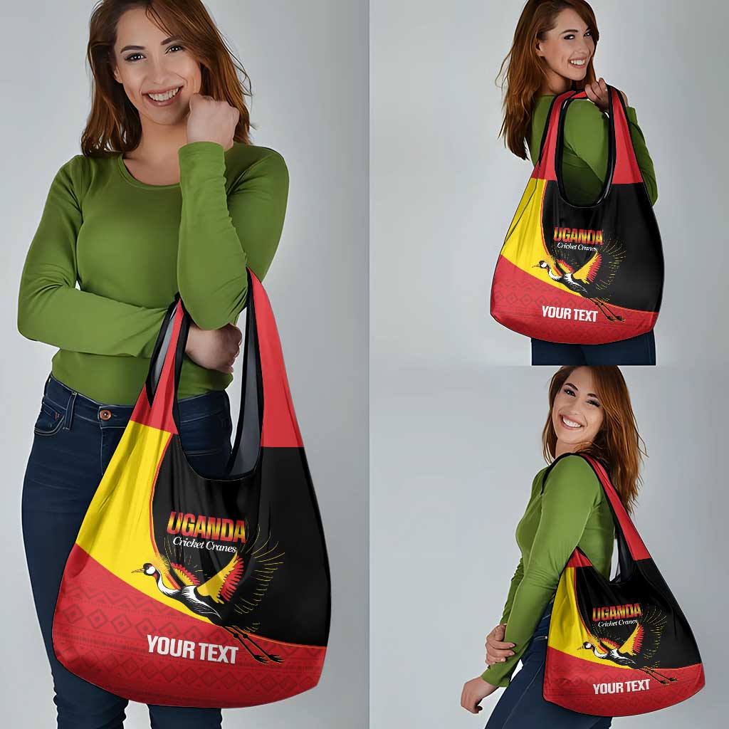 Custom Uganda Cricket Grocery Bag Go Cranes African Pattern - Wonder Print Shop