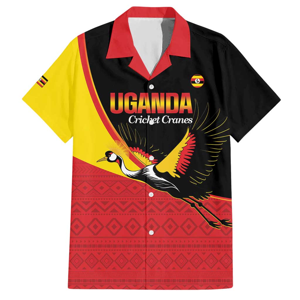 Custom Uganda Cricket Hawaiian Shirt Go Cranes African Pattern - Wonder Print Shop