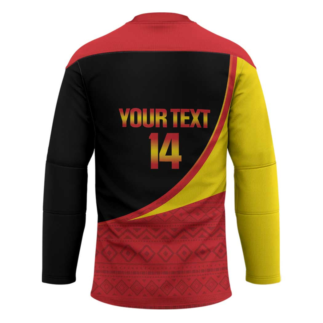 Custom Uganda Cricket Hockey Jersey Go Cranes African Pattern - Wonder Print Shop