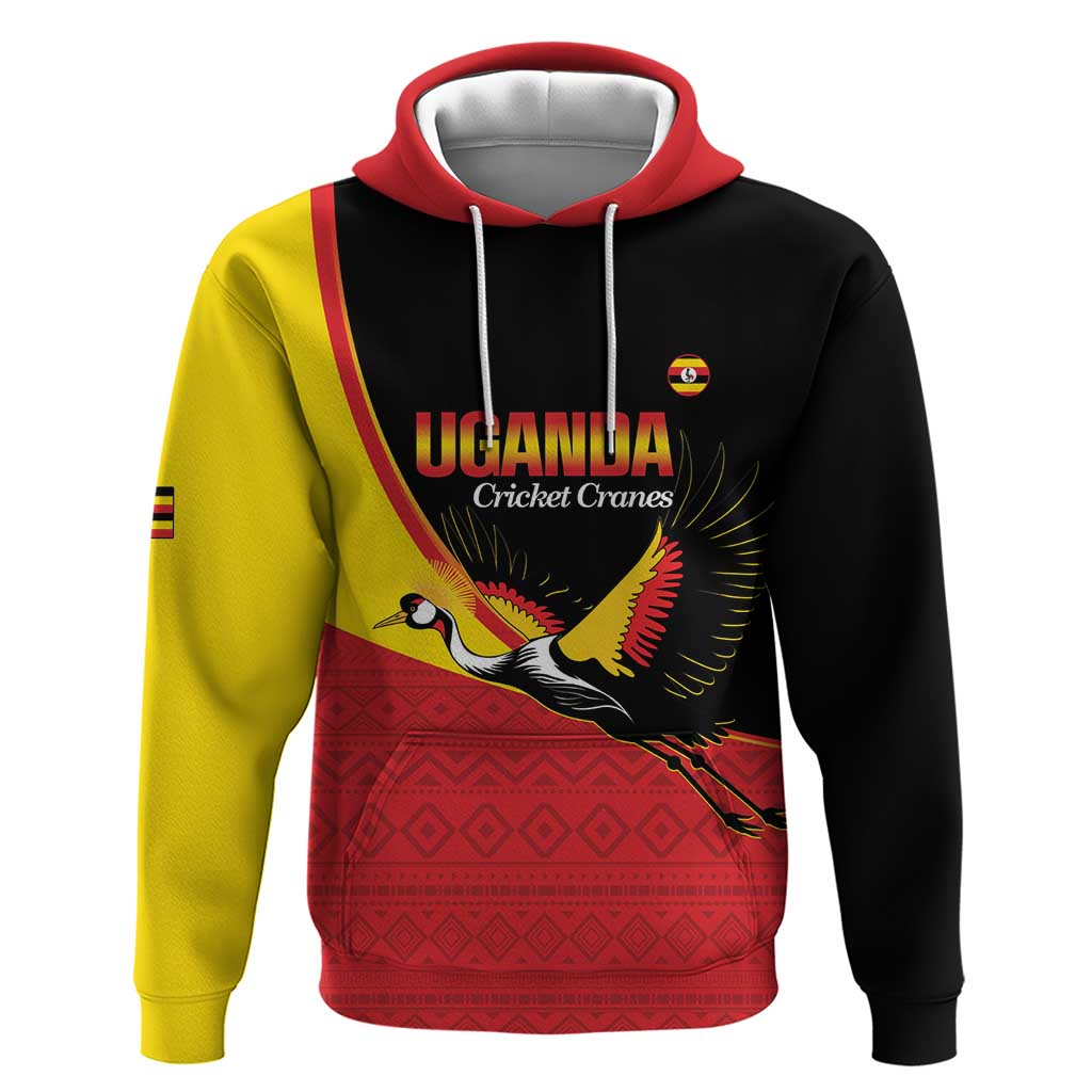 Custom Uganda Cricket Hoodie Go Cranes African Pattern - Wonder Print Shop