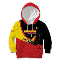 Custom Uganda Cricket Kid Hoodie Go Cranes African Pattern - Wonder Print Shop