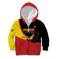Custom Uganda Cricket Kid Hoodie Go Cranes African Pattern - Wonder Print Shop