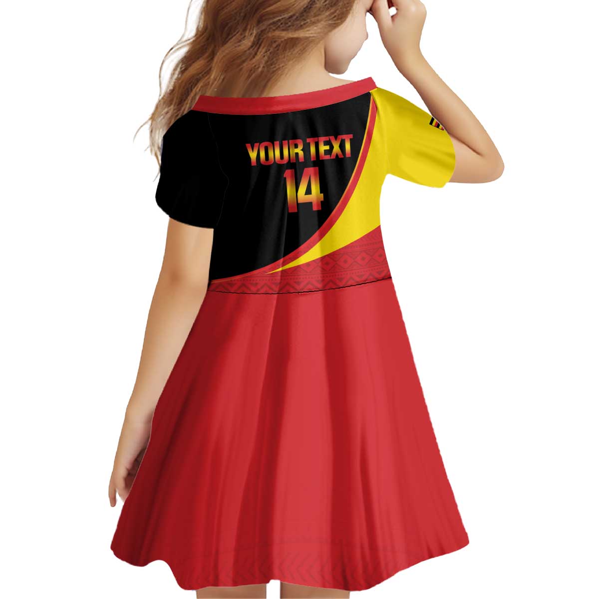 Custom Uganda Cricket Kid Short Sleeve Dress Go Cranes African Pattern - Wonder Print Shop