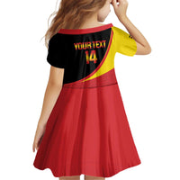 Custom Uganda Cricket Kid Short Sleeve Dress Go Cranes African Pattern - Wonder Print Shop