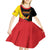 Custom Uganda Cricket Kid Short Sleeve Dress Go Cranes African Pattern - Wonder Print Shop