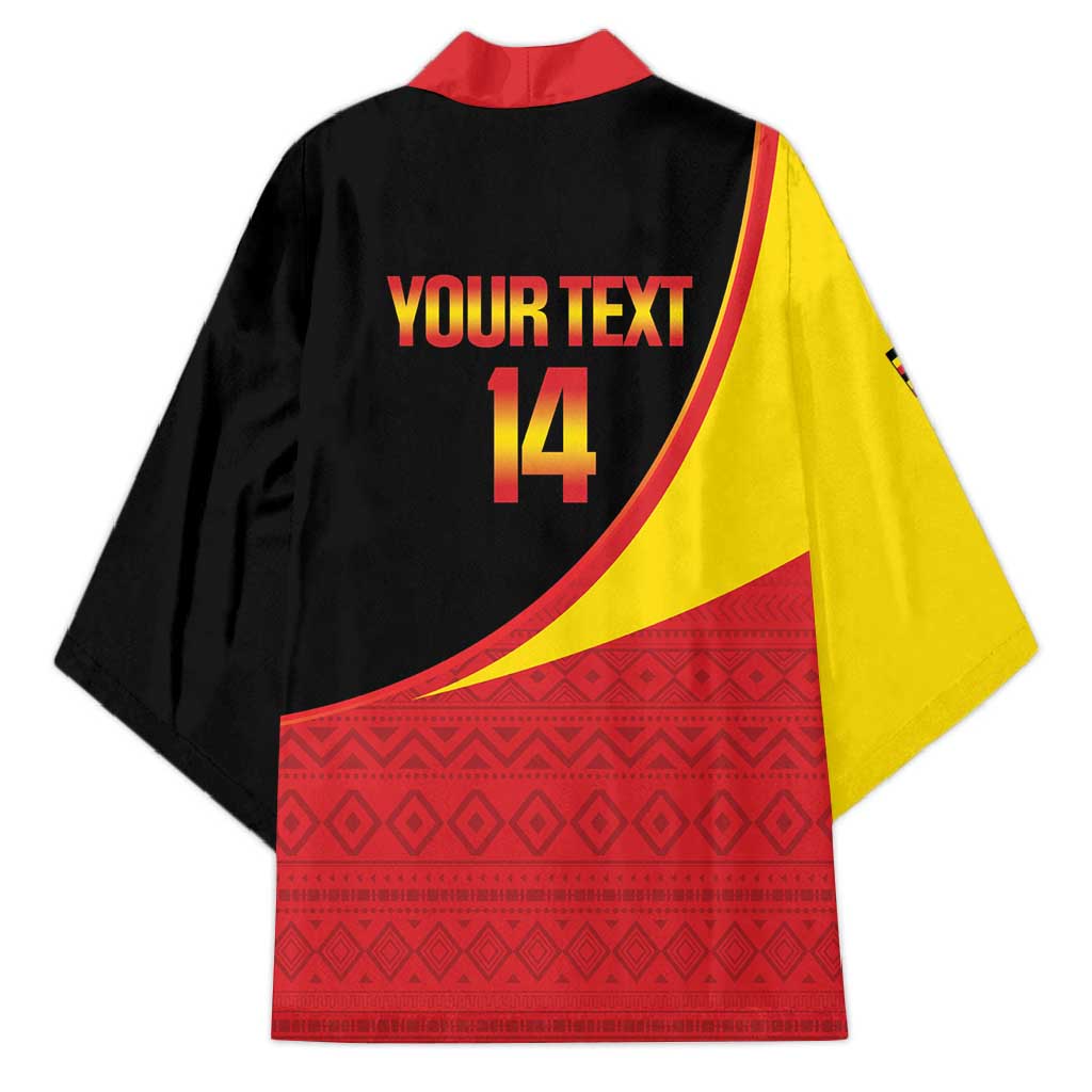 Custom Uganda Cricket Kimono Go Cranes African Pattern - Wonder Print Shop