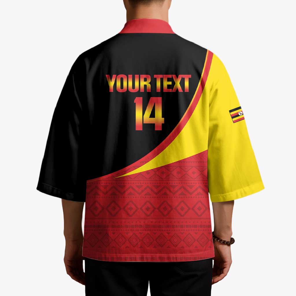 Custom Uganda Cricket Kimono Go Cranes African Pattern - Wonder Print Shop