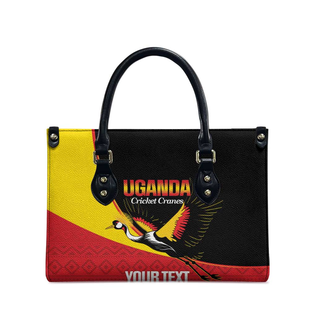 Custom Uganda Cricket Leather Bag Go Cranes African Pattern - Wonder Print Shop