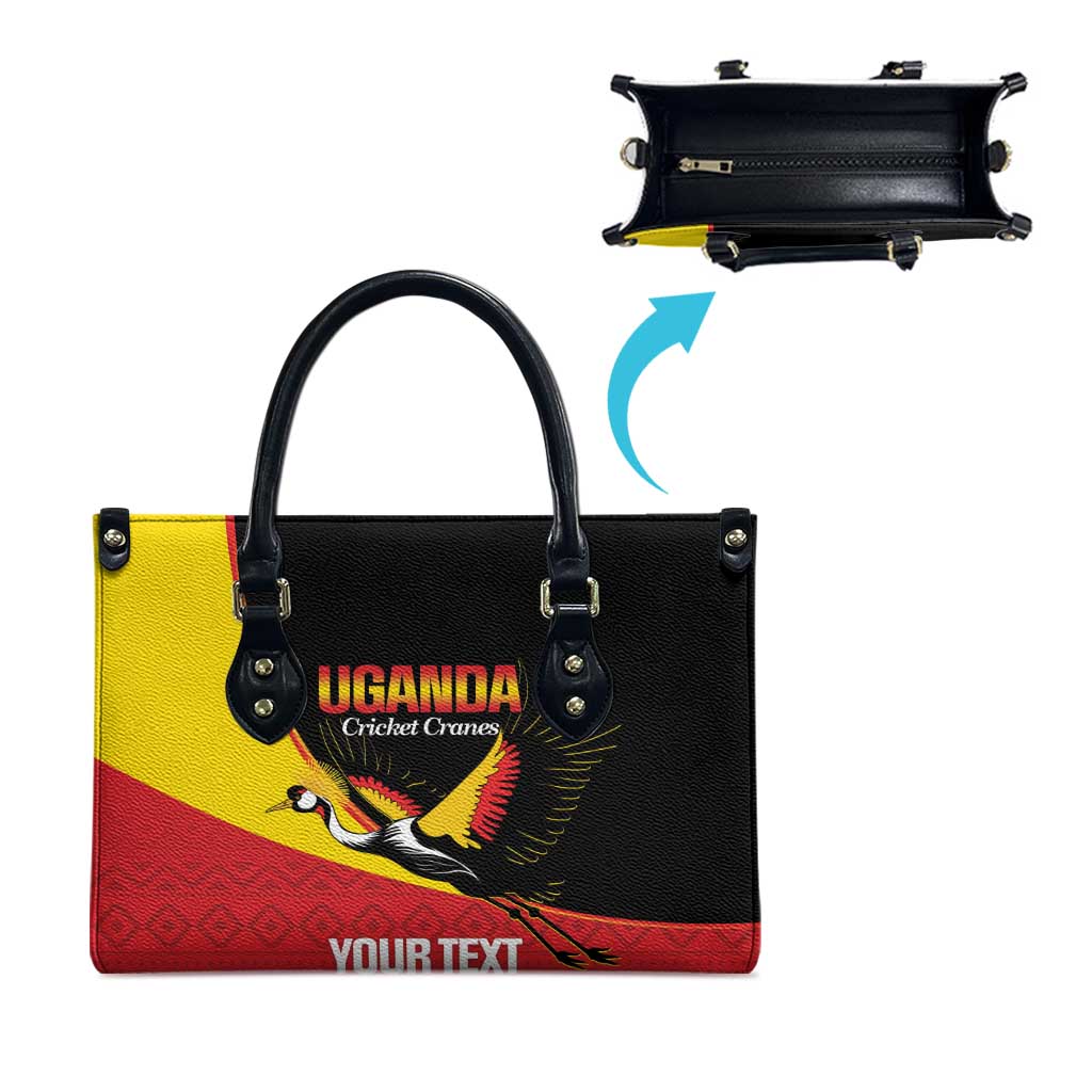 Custom Uganda Cricket Leather Bag Go Cranes African Pattern - Wonder Print Shop