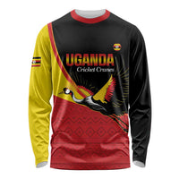 Custom Uganda Cricket Long Sleeve Shirt Go Cranes African Pattern - Wonder Print Shop