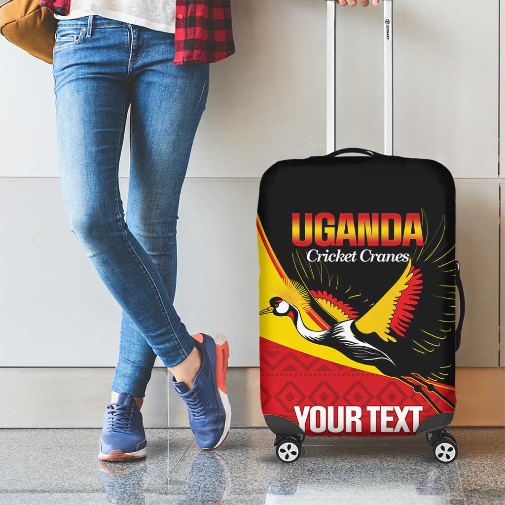 Custom Uganda Cricket Luggage Cover Go Cranes African Pattern - Wonder Print Shop