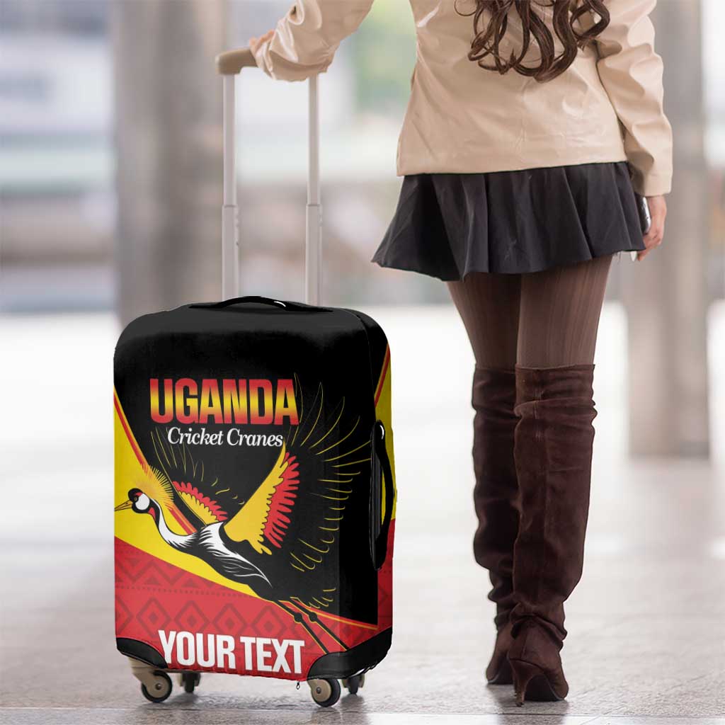 Custom Uganda Cricket Luggage Cover Go Cranes African Pattern - Wonder Print Shop