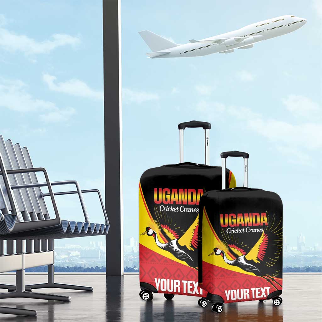 Custom Uganda Cricket Luggage Cover Go Cranes African Pattern - Wonder Print Shop