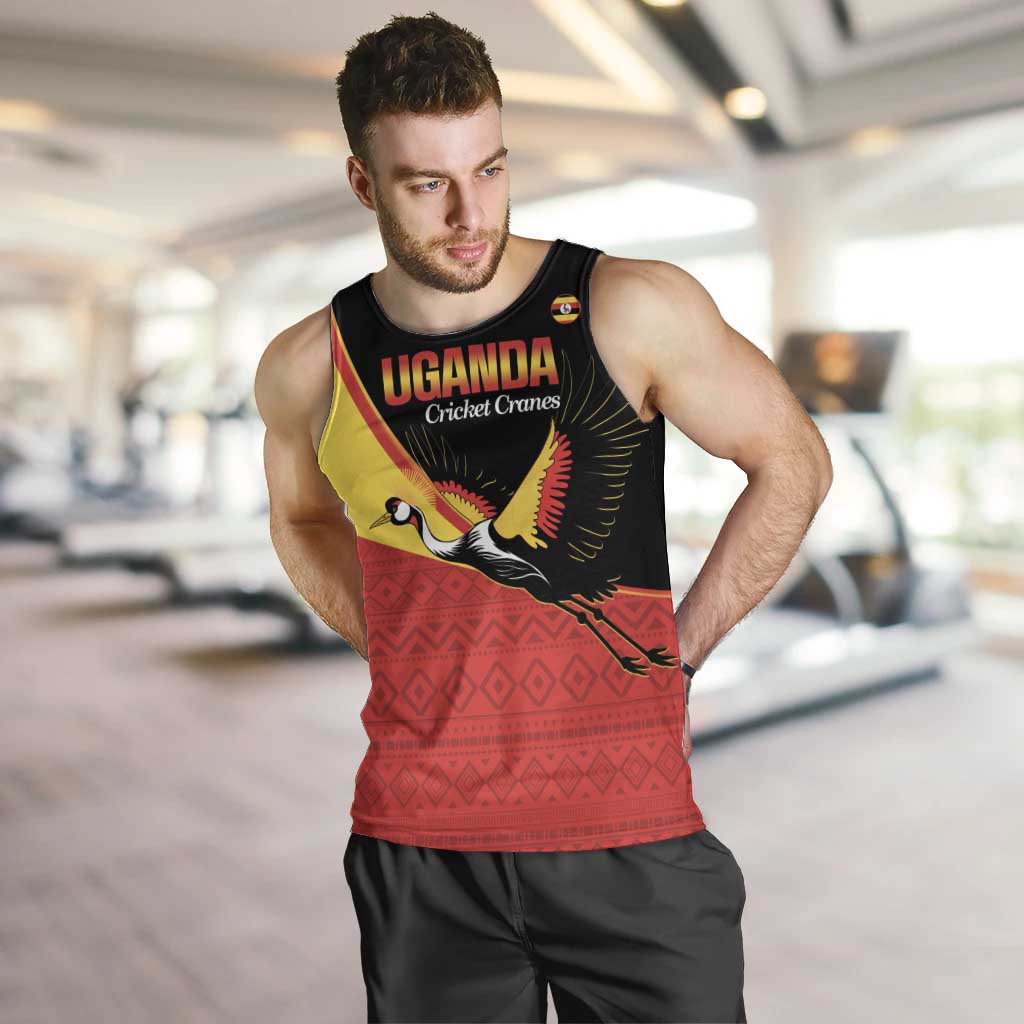 Custom Uganda Cricket Men Tank Top Go Cranes African Pattern - Wonder Print Shop