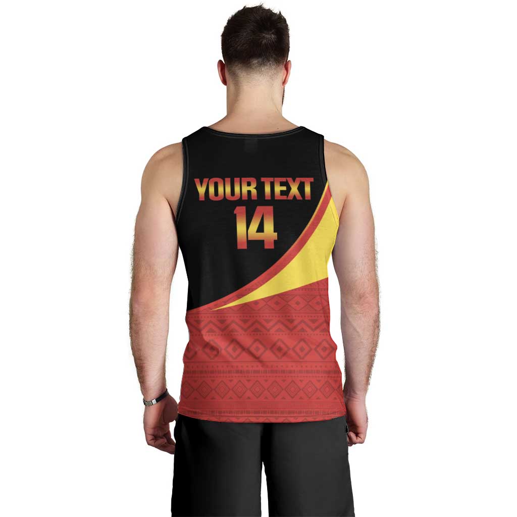 Custom Uganda Cricket Men Tank Top Go Cranes African Pattern - Wonder Print Shop
