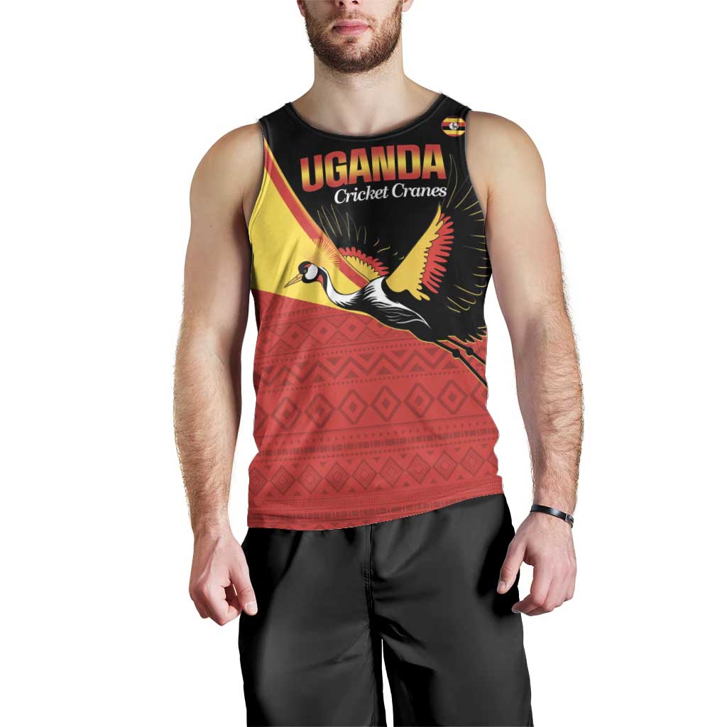 Custom Uganda Cricket Men Tank Top Go Cranes African Pattern - Wonder Print Shop