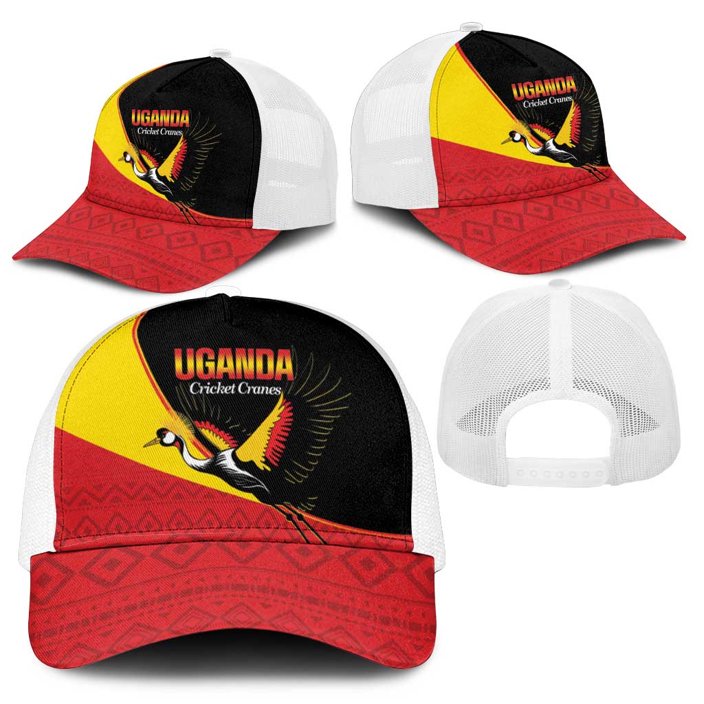 Uganda Cricket Mesh Trucker Cap Go Cranes African Pattern - Wonder Print Shop