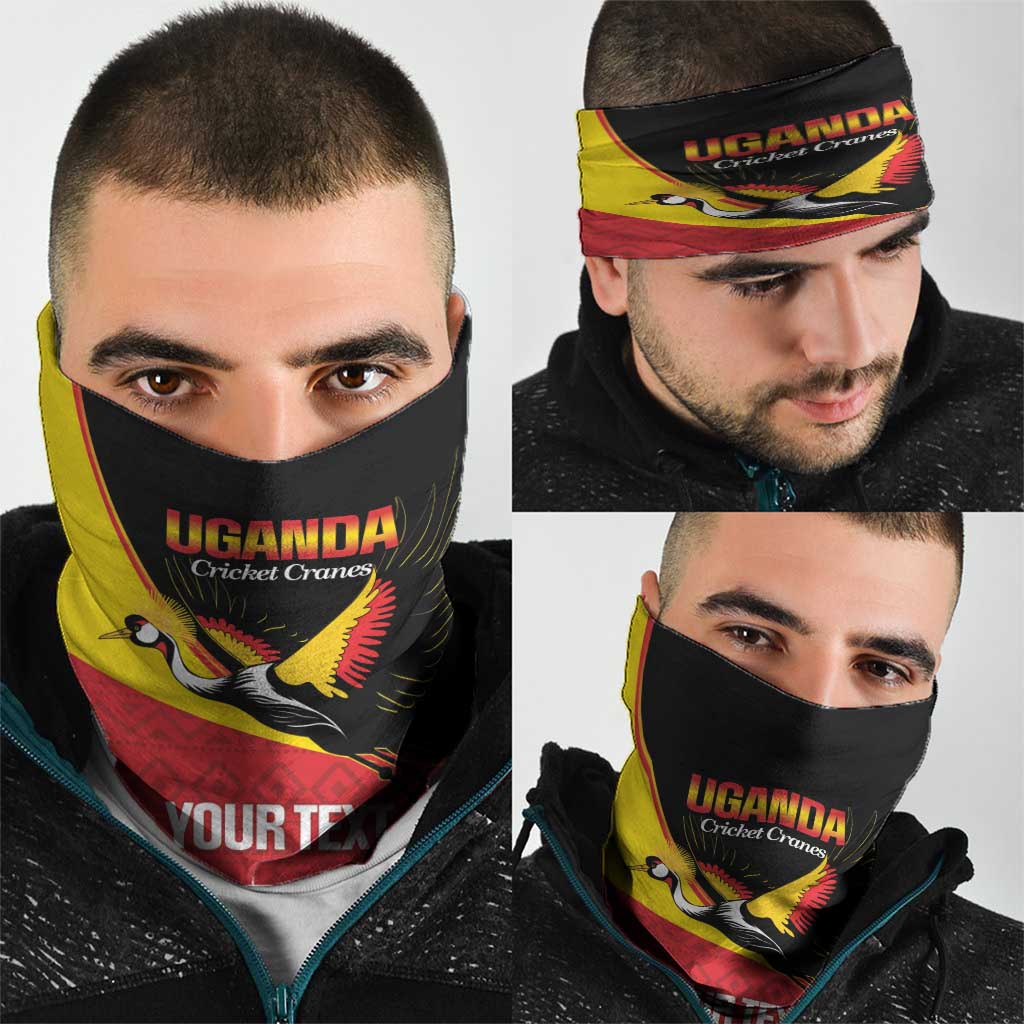 Custom Uganda Cricket Neck Gaiter Go Cranes African Pattern - Wonder Print Shop