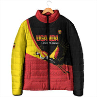 Custom Uganda Cricket Padded Jacket Go Cranes African Pattern - Wonder Print Shop