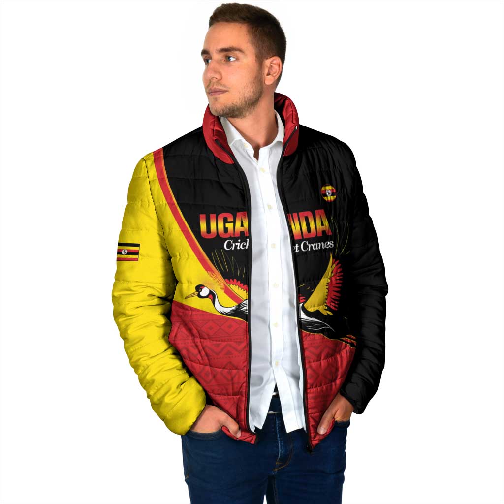 Custom Uganda Cricket Padded Jacket Go Cranes African Pattern - Wonder Print Shop
