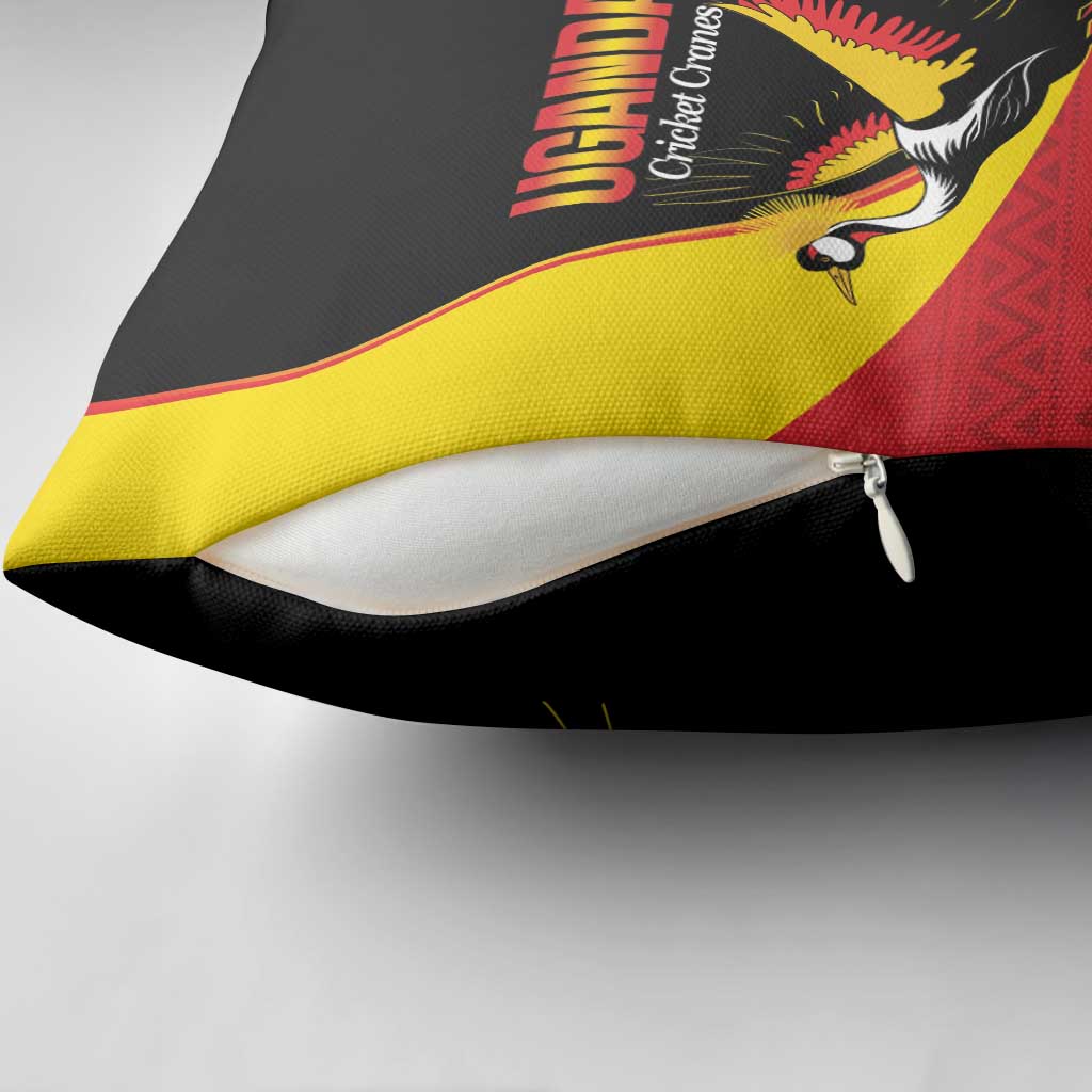 Custom Uganda Cricket Pillow Cover Go Cranes African Pattern - Wonder Print Shop