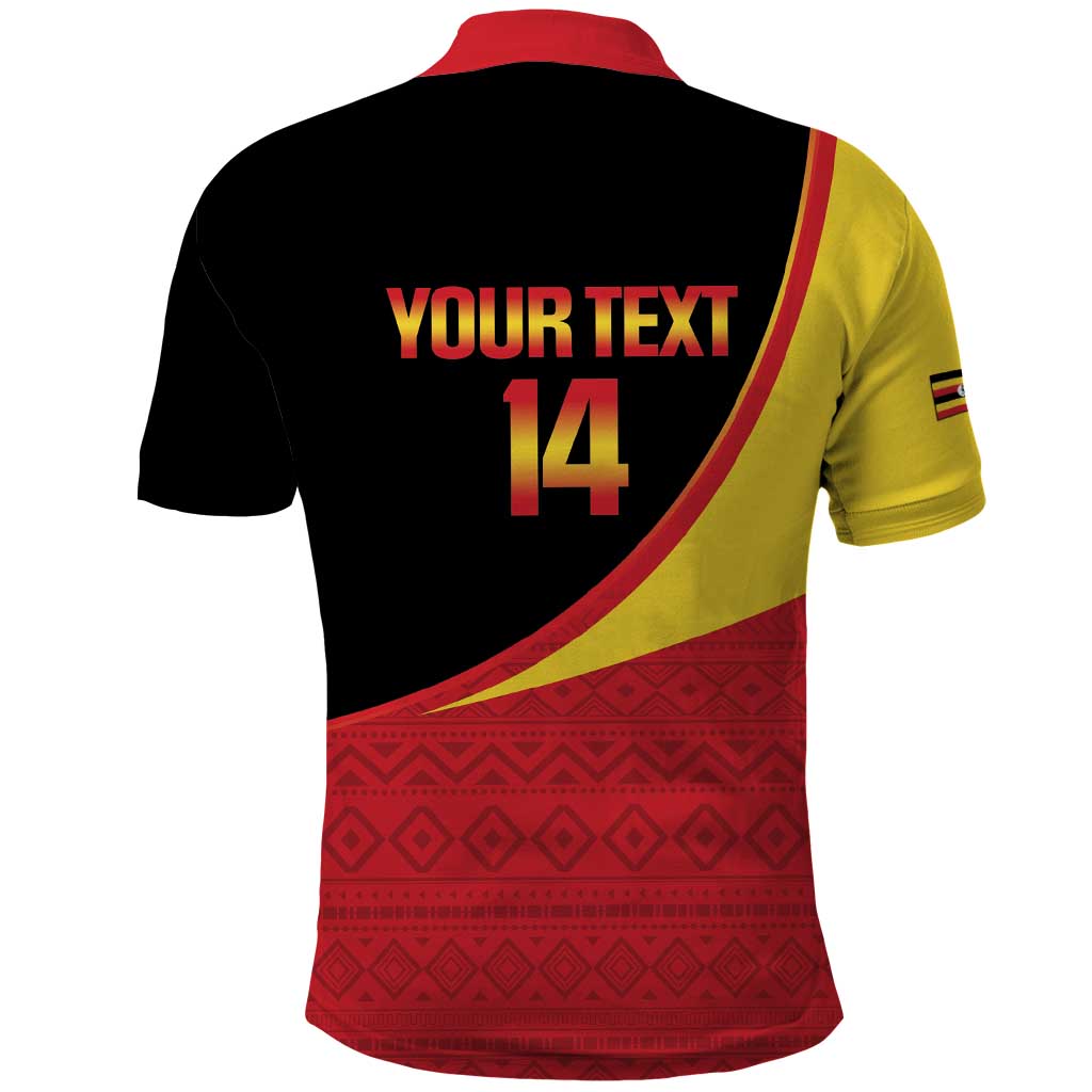 Custom Uganda Cricket Polo Shirt Go Cranes African Pattern - Wonder Print Shop