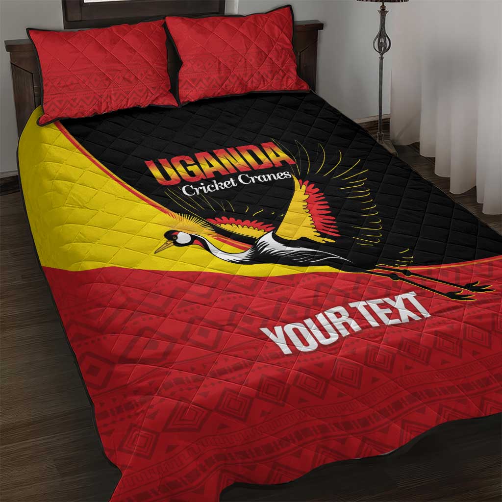 Custom Uganda Cricket Quilt Bed Set Go Cranes African Pattern - Wonder Print Shop