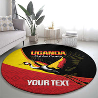 Custom Uganda Cricket Round Carpet Go Cranes African Pattern - Wonder Print Shop