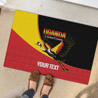 Custom Uganda Cricket Rubber Doormat Go Cranes African Pattern - Wonder Print Shop