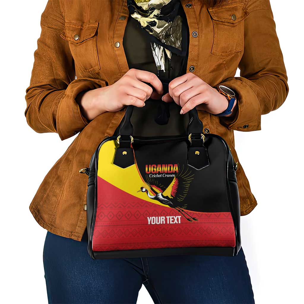 Custom Uganda Cricket Shoulder Handbag Go Cranes African Pattern - Wonder Print Shop