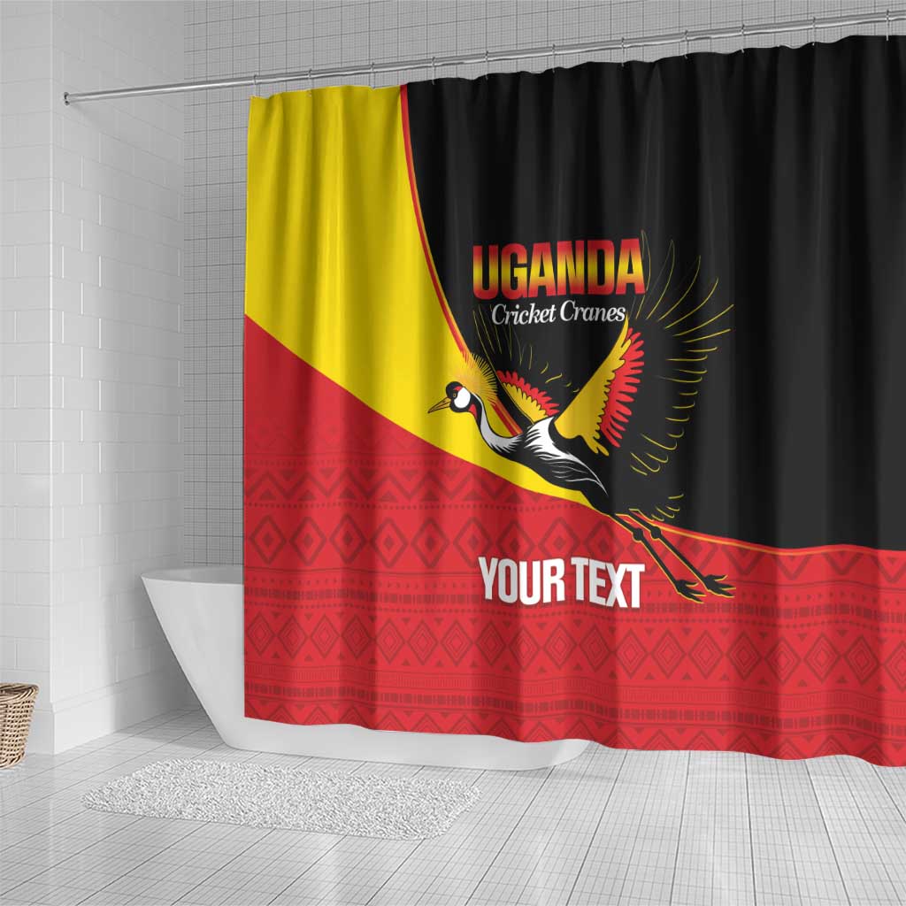 Custom Uganda Cricket Shower Curtain Go Cranes African Pattern - Wonder Print Shop