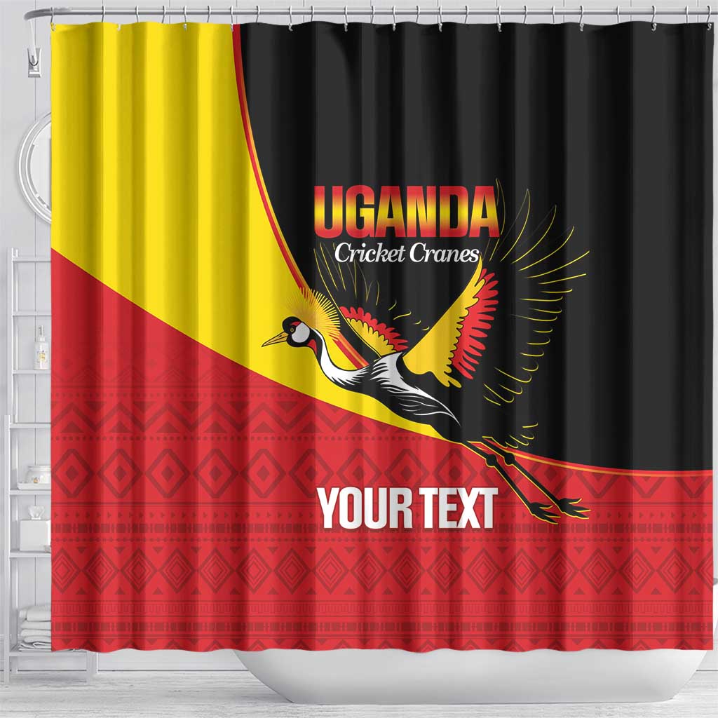 Custom Uganda Cricket Shower Curtain Go Cranes African Pattern - Wonder Print Shop