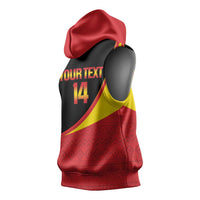 Custom Uganda Cricket Sleeveless Hoodie Go Cranes African Pattern - Wonder Print Shop