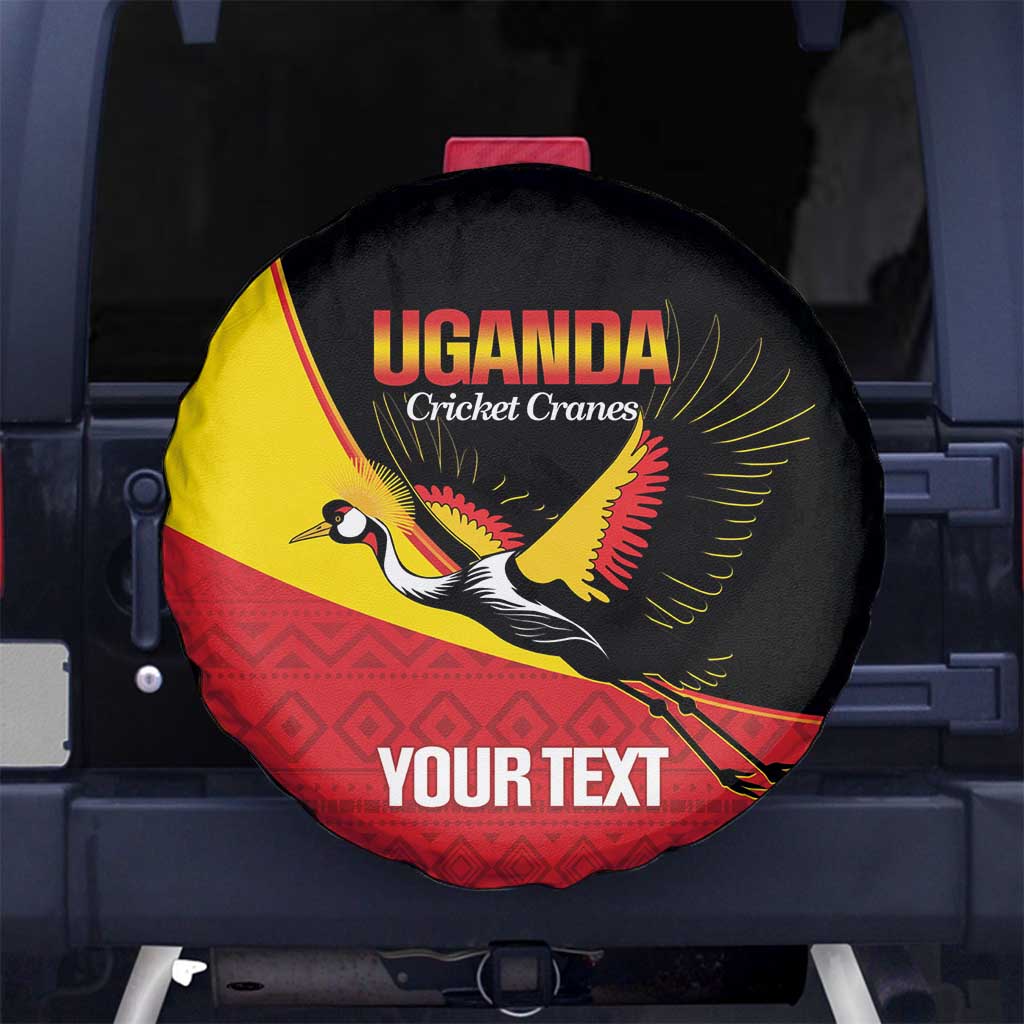 Custom Uganda Cricket Spare Tire Cover Go Cranes African Pattern - Wonder Print Shop