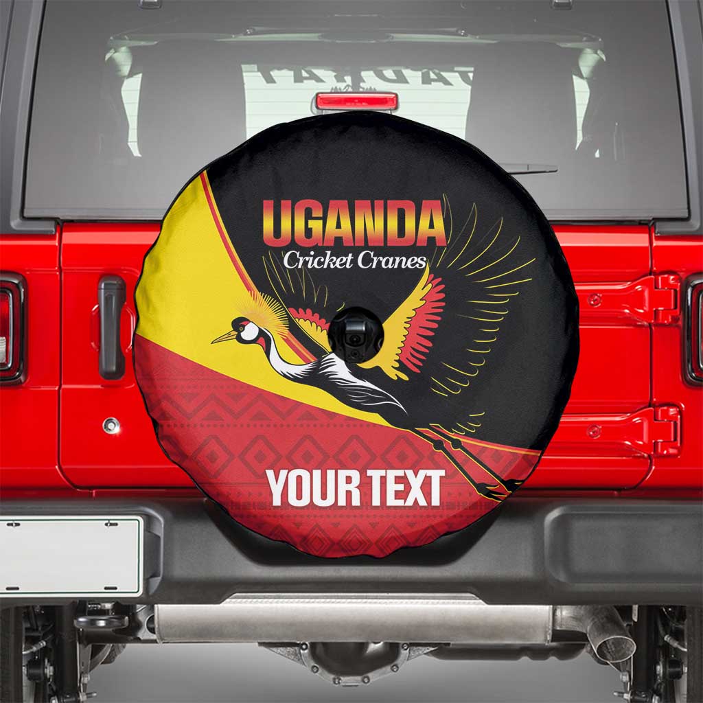 Custom Uganda Cricket Spare Tire Cover Go Cranes African Pattern - Wonder Print Shop
