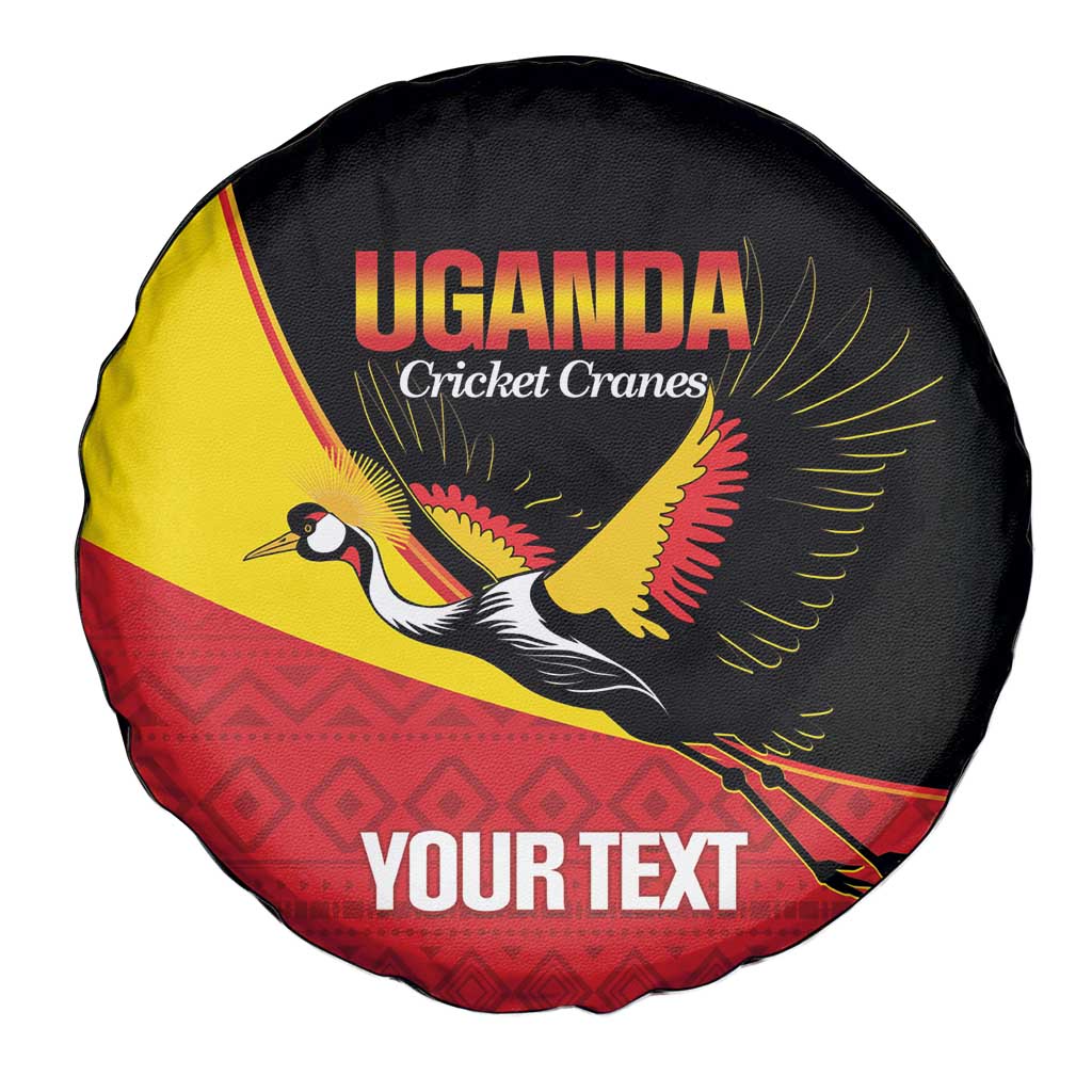 Custom Uganda Cricket Spare Tire Cover Go Cranes African Pattern - Wonder Print Shop