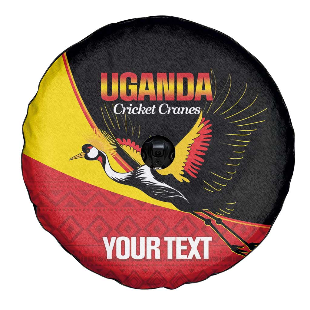 Custom Uganda Cricket Spare Tire Cover Go Cranes African Pattern - Wonder Print Shop